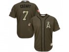 Men Los Angeles Angels Of Anaheim #7 Zack Cozart Green Salute to Service Stitched MLB Jersey