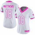 Womens Nike Tennessee Titans #18 Rishard Matthews Limited White Pink Rush Fashion NFL Jersey