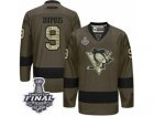 Mens Reebok Pittsburgh Penguins #9 Pascal Dupuis Premier Green Salute to Service 2017 Stanley Cup Final NHL Jersey