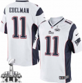 2015 Super Bowl XLIX Nike New England Patriots #11 Julian Edelman white jerseys(Elite)