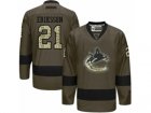 Mens Reebok Vancouver Canucks #21 Loui Eriksson Authentic Green Salute to Service NHL Jersey