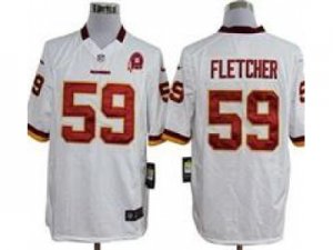 Nike NFL Washington Redskins #59 London Fletcher White Jerseys W 80TH Patch(Game)