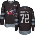 Mens Columbus Blue Jackets #72 Sergei Bobrovsky Black 1917-2017 100th Anniversary Stitched NHL Jersey