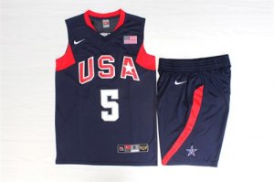 Team USA Basketball #5 Jason Kidd Navy Nike Stitched Jersey(With Shorts)