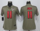 Nike Falcons #11 Julio Jones Olive Women Salute To Service Limited Jersey