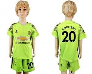 2017-18 Manchester United 20 S.ROMERO luorescent Green Youth Goalkeeper Soccer Jersey