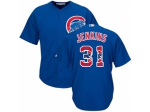 Mens Majestic Chicago Cubs #31 Fergie Jenkins Authentic Royal Blue Team Logo Fashion Cool Base MLB Jersey