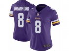 Women Nike Minnesota Vikings #8 Sam Bradford Vapor Untouchable Limited Purple Team Color NFL Jersey