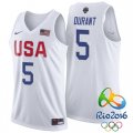 Kevin Durant USA Dream Twelve Team #5 2016 Rio Olympics White Jersey