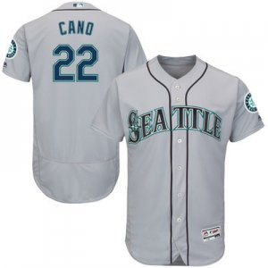 2016 Men Seattle Mariners #22 Robinson Cano Majestic Gray Flexbase Authentic Collection Player Jersey
