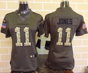 Women Nike Atlanta Falcons #11 Julio Jones Green Salute to Service Jerseys