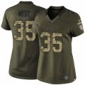 Womens Nike Kansas City Chiefs #35 Charcandrick West Limited Green Salute to Service NFL Jersey