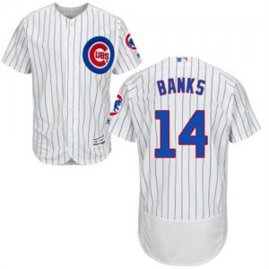 2016 Men Chicago Cubs #14 Ernie Banks Majestic White Flexbase Authentic Collection player Jersey