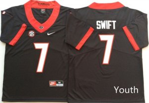 Georgia Bulldogs #7 D\'Andre Swift Black Youth Nike College Football Jersey