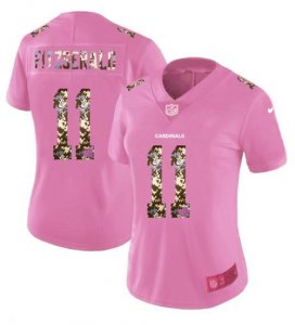 Nike Cardinals #11 Larry Fitzgerald Pink Camo Fashion Women Limited Jersey