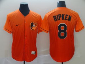 Orioles #8 Cal Ripken Jr Orange Drift Fashion Jersey