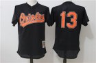 Orioles #13 Manny Machado Black Cooperstown Collection Mesh Batting Practice Jersey