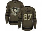 Youth Adidas Pittsburgh Penguins #87 Sidney Crosby Green Salute to Service Stitched NHL Jersey