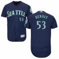 Mens Majestic Seattle Mariners #53 Joaquin Benoit Navy Blue Flexbase Authentic Collection MLB Jersey