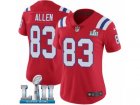 Women Nike New England Patriots #83 Dwayne Allen Red Alternate Vapor Untouchable Limited Player Super Bowl LII NFL Jersey