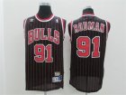 Bulls #91 Dennis Rodman Black Mesh Hardwood Classics Jersey