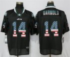 Nike Jets #14 Darnold USA Flag Fashion Black Elite Jerseys