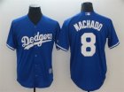 Dodgers #8 Manny Machado Royal Cool Base Jersey