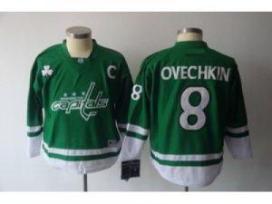 nhl Washington Capitals #8 A.Ovechkin St Pattys Day green jerseys