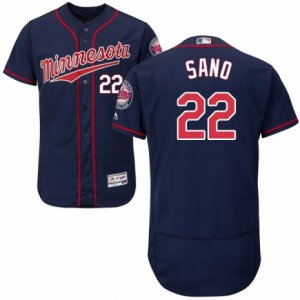 Men\'s Majestic Minnesota Twins #22 Miguel Sano Navy Blue Flexbase Authentic Collection MLB Jersey