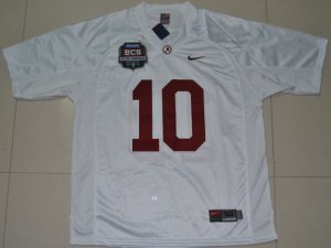 NCAA 2012 BCS National Championship PATCH Alabama Crimson Tide #10 Courtney Upshaw white jerseys