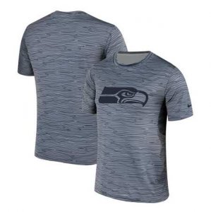 Men\'s Seattle Seahawks Nike Gray Black Striped Logo Performance T-Shirt