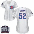 Women's Majestic Chicago Cubs #52 Justin Grimm Authentic White Home 2016 World Series Bound Cool Base MLB Jersey