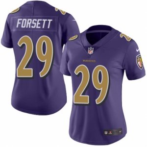 Women\'s Nike Baltimore Ravens #29 Justin Forsett Limited Purple Rush NFL Jersey