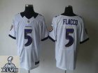 2013 Super Bowl XLVII NEW Baltimore Ravens 5 Joe Flacco White Elite NEW