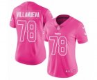 Womens Nike Pittsburgh Steelers #78 Alejandro Villanueva Limited Pink Rush Fashion NFL Jersey