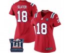 Womens Nike New England Patriots #18 Matthew Slater Red Alternate Super Bowl LI Champions NFL Jersey