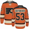 Mens Reebok Philadelphia Flyers #53 Shayne Gostisbehere Premier Orange New Third NHL Jersey