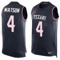 Mens Nike Houston Texans #4 Deshaun Watson Limited Navy Blue Player Name & Number Tank Top NFL Jersey