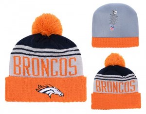 Broncos Team Logo Orange Cuffed Pom Knit Hat YD