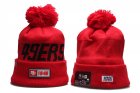 49ers Team Logo Red 100th Season Cuffed Pom Knit Hat YP