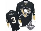 Mens Reebok Pittsburgh Penguins #3 Olli Maatta Authentic Black Home 2017 Stanley Cup Final NHL Jersey