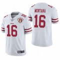 Nike 49ers #16 Joe Montana White 75th Anniversary Vapor Untouchable Limited