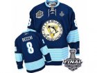 Mens Reebok Pittsburgh Penguins #8 Mark Recchi Premier Navy Blue Third Vintage 2017 Stanley Cup Final NHL Jersey