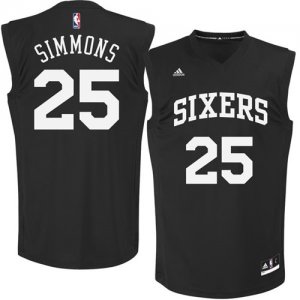 76ers #25 Ben Simmons Black Chase Fashion Replica Jersey