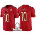 Men Kansas City Chiefs #10 Tyreek Hill AFC 2017 Pro Bowl Red Gold Limited Jersey