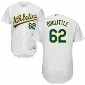 Men\'s Majestic Oakland Athletics #62 Sean Doolittle White Flexbase Authentic Collection MLB Jersey
