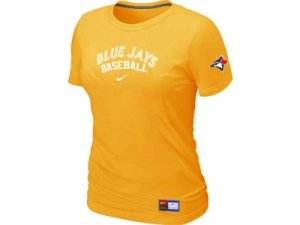 Women Toronto Blue Jays Nike Yellow Short Sleeve Practice T-Shirt