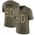 Nike Browns #90 Emmanuel Ogbah Olive Camo Salute To Service Limited Jersey