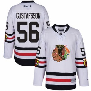 Mens Reebok Chicago Blackhawks #56 Erik Gustafsson Authentic White 2017 Winter Classic NHL Jersey