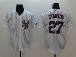 New york Yankees #27 Giancarlo Stanton White 2018 Stars & Stripes Cool Base Jersey